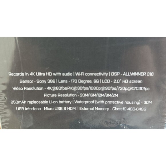 SCHULTZ TITAN 4K Waterproof Action Camera Ultra HD w/Audio New Sealed in Box - Picture 3 of 5